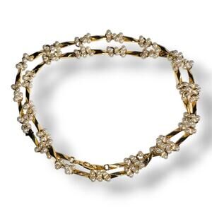 Faux Round Baby Seed Pearls and Gold Tone Necklace  24" Spring Ring Clasp